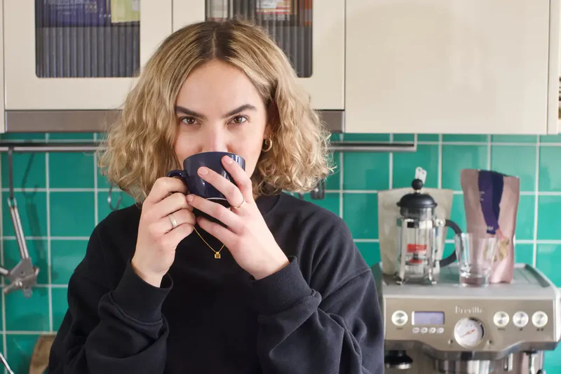 Coffee beans in hand